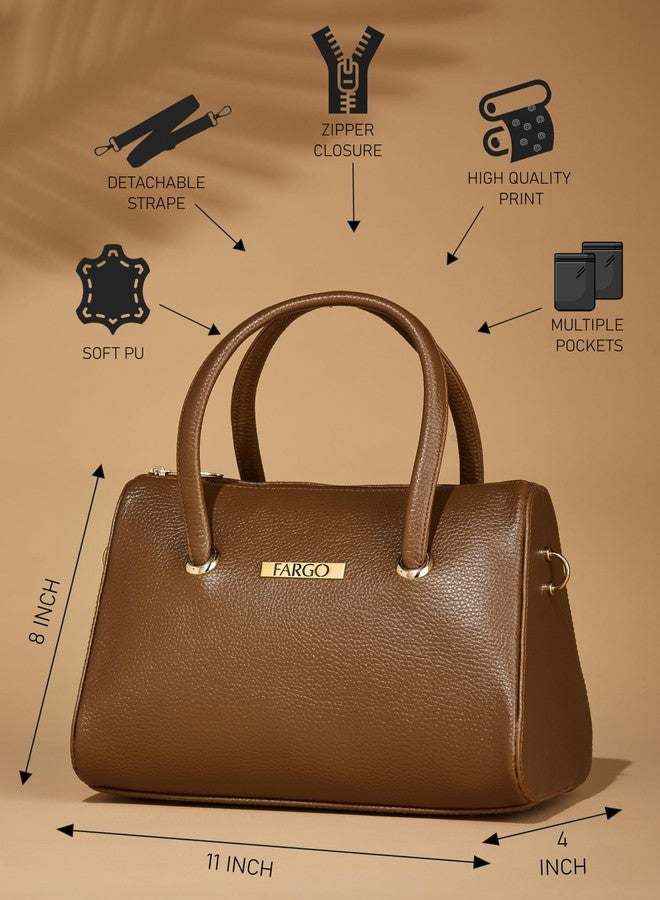 فارجو حقيبة يد أنيقة من فارغو للنساء، حقيبة يد نسائية للبنات والفتيات، لون بني فاتح - Image 4